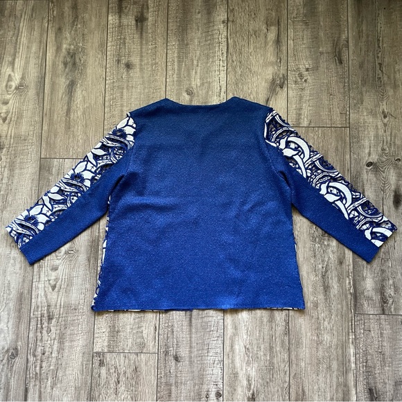 NWT Berek cobalt blue and white cardigan with floral lace [H3R] - Picture 2 of 8